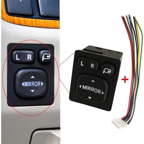 FaroeChi With color lines Side Mirror Switch for Toyota Camry 2002-2006 Sienna RAV4 2005-2011 Corolla 2003-2011 84870-06110