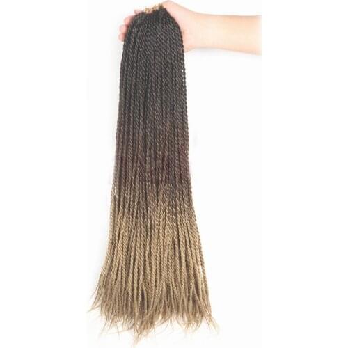 SAMBRAID 24 Inch 30Roots/Pack Ombre Senegalese Twist Crochet Braid Hair Extension Synthetic Crochet Twist Braiding Hair