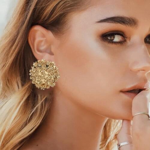 2020 Gold Silver color Alloy stud Earrings For Women Exaggeration Earrings Wedding Simple Fashion Jewelry Trend Accessories