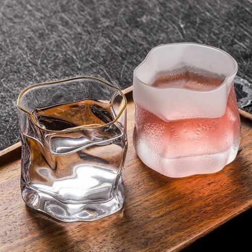 270ml Whiskey Cocktail Shot Glasses Mini Irregular Crystal Glass Cup Personalized Household Heat-resistant Coffee Mug