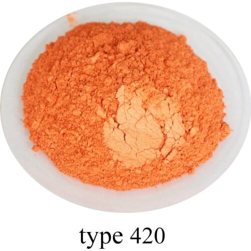 Type 420 Orange Pearl Powder Pigment Mineral Mica Powder DIY Dye Colorant in Soap Automotive Art Craft 50g Acrylic Paint Pigment
