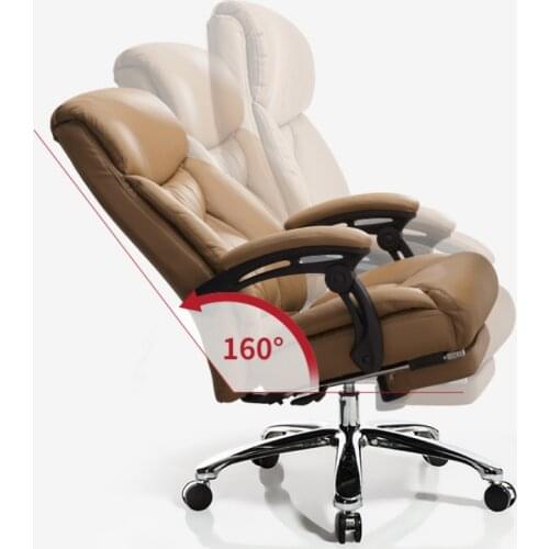 Reclining boss chair business swivel chair executive chair home computer chair office chair comfortable backrest leather