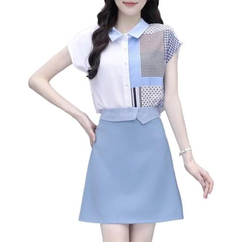 Temperament Goddess Fan Clothes Suit Light Mature Summer Dress 2021 New Female Hepburn Style Skirt Western Style Two-piece Suit