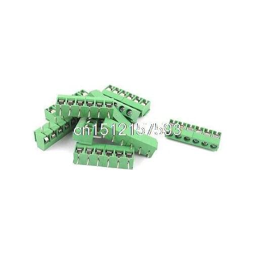 10Pcs 6 Pin 5mm Pitch Screw Terminal Block Connector