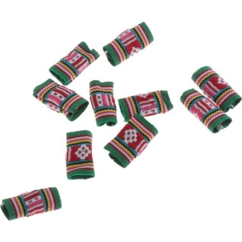 10Pcs Embroidered Beads Hair Braids Necklace Bracelet DIY Pendants