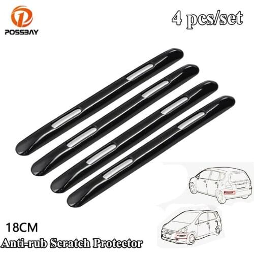 4 Pcs 18cm Car Bumper Protector Corner Guard Anti-Scratch Scratches Rubber Strips Sticker Protection Body Decoration Car Styling
