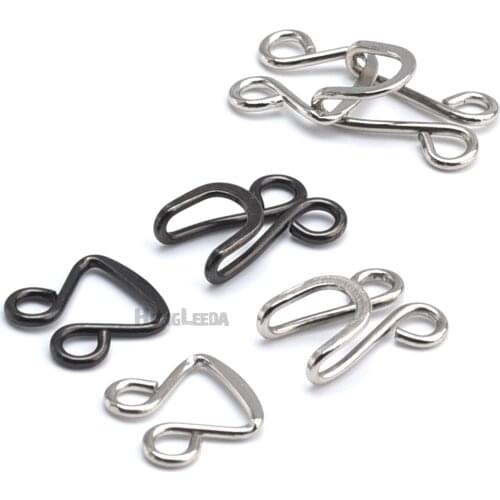 50sets/lot big metal brass hook / eye 16# trousers/skirt/pant/dress hook eyes silver nickle, black nickle color free shipping