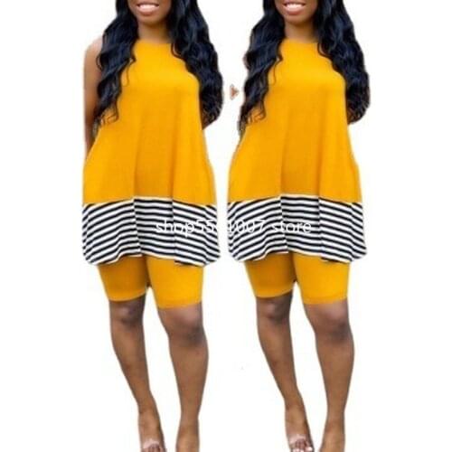 African Clothes for Women 2021 Summer African Women Yellow Two Pieces Sets Top and Pant Women Suit African Clothing
