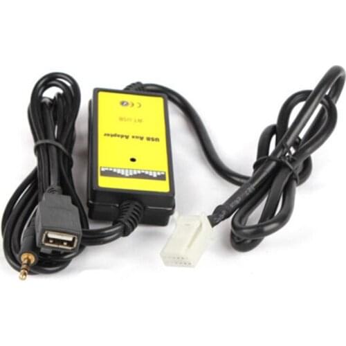 Car C D Adapter MP3 Interface Aux USB C D Changer 12Pin Compatible with 4Runner 2003-2010 Avalon Camry 2005-2010