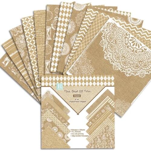 24 Sheets Scrapbook Paper Scrapbooking Pads Paper Origami Art Background Paper Card Making DIY Birthday Craft Patterned Paper