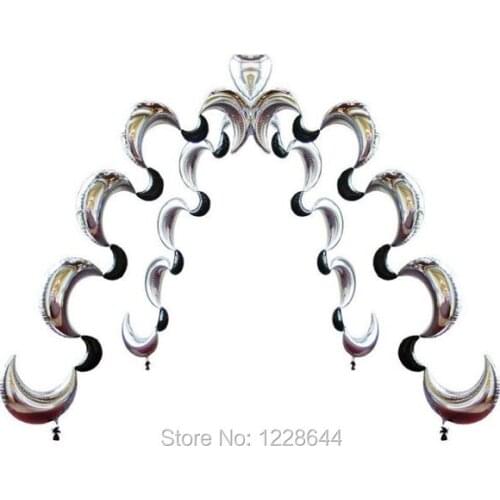 Moon shape Party favors Helium inflatable foil balloons 22inch Silver color Good quality 20 pieces/lot wholesale free shipping