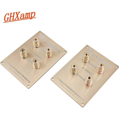 GHXAMP 4-Bits Speaker Binding Post Terminal Box Gold-Plated Copper Wiring Terminal Profession Audio Accessories 2PCS