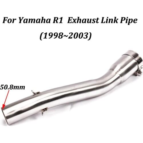 Motorcycle Exhaust Muffler Modified Escape Moto Stainless Middle Connection Link Pipe Slip on For Yamaha YZF-R1 R1 1998 - 2003