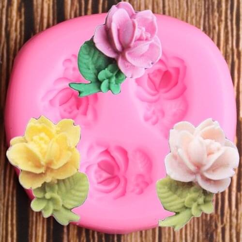 Rose Flower Silicone Mold Wedding Cake Decorating Tools Cupcake Topper Fondant Molds Candy Polymer Clay Chocolate Gumpaste Mould