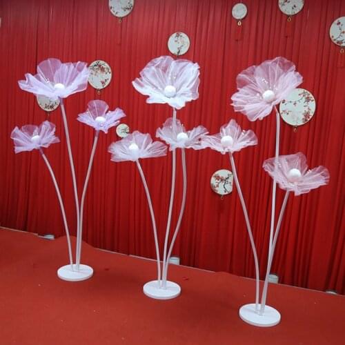 Artificial flower pole Wedding road lead silk flower Party wedding creative decor stereo yarn flower stage window decorative