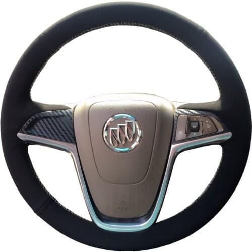 DIY custom black suede car interior steering wheel cover For Buick New Regal Verano Excelle GT car accessories
