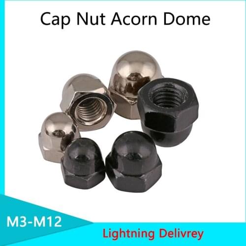Cap Nut Acorn Dome Head Hex Nuts Half Round Hexagonal Cap Nut Cover-shaped Decorative Nut Ball Nut M3-M12 5/20Pcs