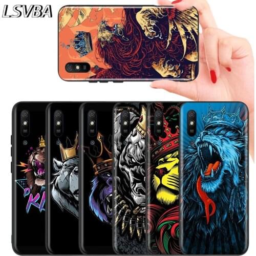 Cool Cartoon Animals King Crown for Huawei Mate 10 20 X 5G 30 Lite P Smart S Z Pro Plus 2018 2019 2020 2021 Phone Case