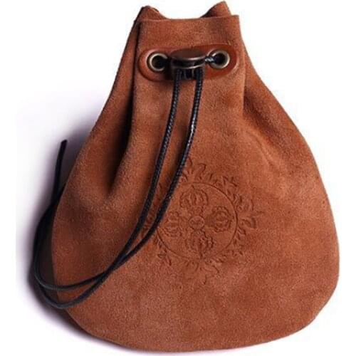 Outdoor Leather Cheap Coin Purse Coin Bag Drawstring Pouch Calabash Jewelry Packing Bags
