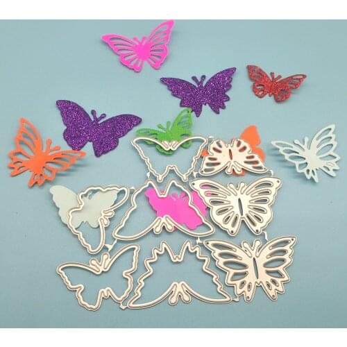 Colorful butterfly hardware mold template, process scrapbook, decorative DIY paper relief, business card printing, 8 pieces