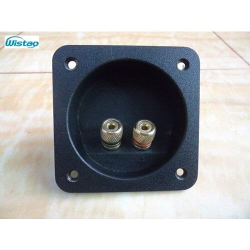 Square Binding Post Type Speaker Terminal Box Board Cup Wire Cable Connector 80mm x 80mm Black HIFI DIY Free Shipping