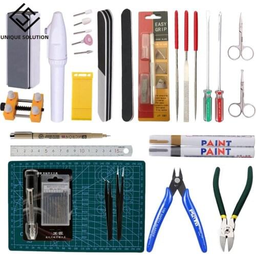 Model Building Tools Combo For Gundam Tools Military Hobby Model DIY Accessories Grinding Cutting Polishing Tools Set 40 in 1