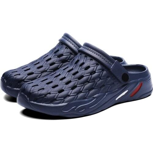 New Fashion Street Style Mens Slippers In 2021 Summer Breathable Solid Colors Basic Shoes with Platform Non-slip for Beach