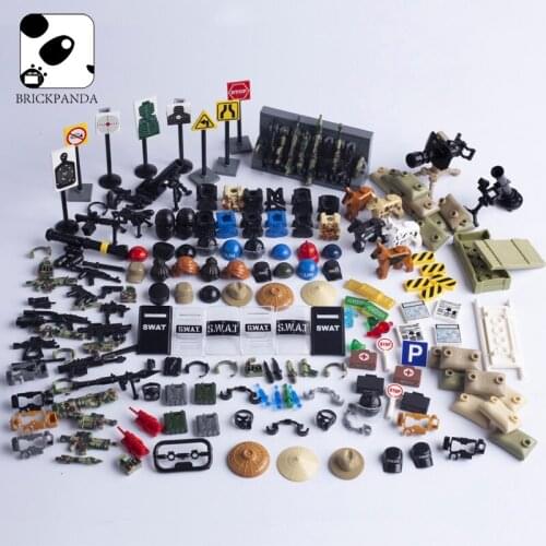 MOC Military Weapon Pack Building Blocks DIY Soldiers Guns Figures Parts Bricks SWAT Set Accessories Model Toys For Children