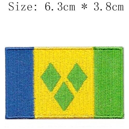 Saint Vincent embroidery flag patch Wholesale price free shipping ironing sew on for caps left chestsun patch island Kingstown