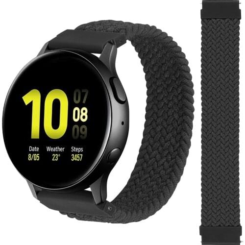 20MM Nylon Braided Elastic Strap For Samsung Galaxy Watch Active/Active 2 40 44MM Smart Wristband Solo Loop Band For Galaxy 42MM