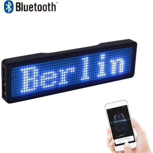 New Bluetooth LED name badge programmable LED display rechargeable adverting light for restaurant waiter party event exhibition