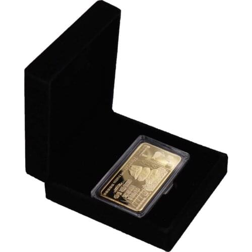 Holiday Gifts Zimbabwe One Hundred Trillion Dollar 24k Gold Plated Bar In Box Home Decoration Accessories Coins Collectibles