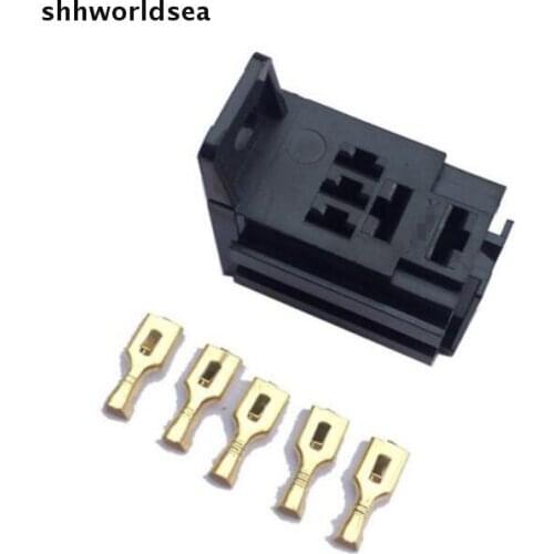 Shhworldsea Automotive Relay Sockets 5 Pin 4 pin Mount, Series Relays 30A Auto relay connector car relay holder Fixed bracket