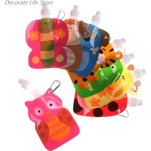 300-350Ml Foldable Cartoon Animal Water Container Travel Drink Bottle Safe For Kids Children Gift Eco Friendly