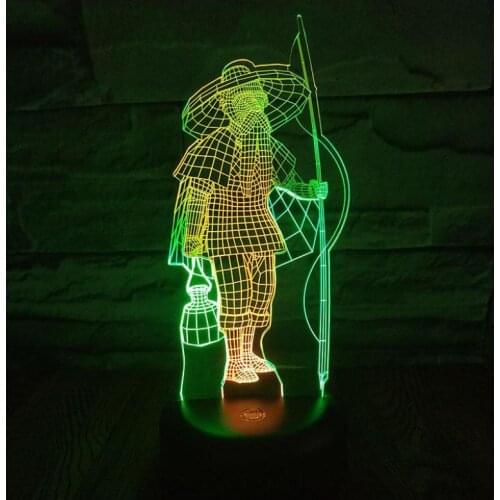 Fisherman Led 3d Colorful Nightlight Creative Visual Touch Charging Atmosphere Gift 3d Lamp Powerbank Letter Light
