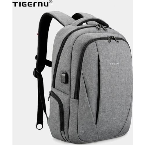 Tigernu brand male mochila 15.6 inch laptop backpack men usb slim backpacks for girls waterproof backpack schoolbag College