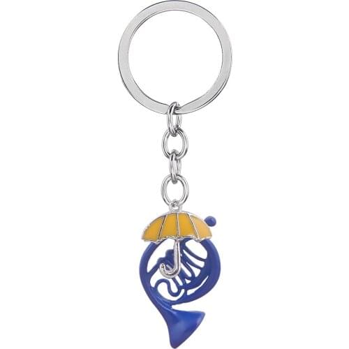 TV Sitcom Comedy How I Met Your Mother HIMYM Blue French Horn & Yellow Umbrella Alloy Keychain Key Chains Keyring Accessories