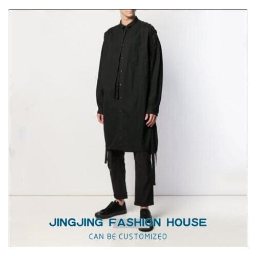 S-6XL!!New European and American loose-fitting mens versatile shirt casual handsome long-sleeved shirt dark four seasons shirt