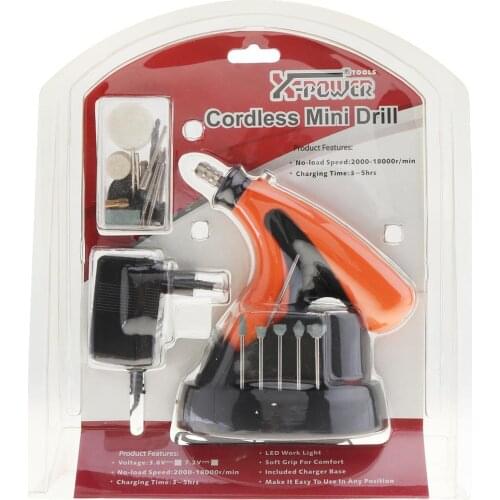 X-POWER Multi-function 3.6V Rechargeable Cordless Mini Drill 12000RPM Electric Grinder Kit with EU Adapter Grinding / Polishing