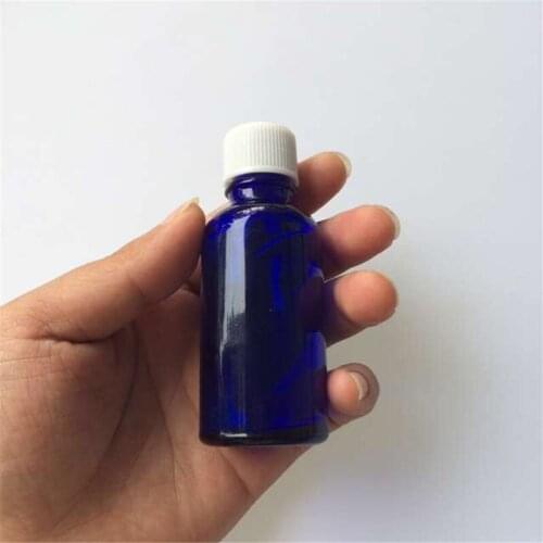 Jewelry Packaging 10ml 15ml 20ml 30ml 50ml 100ml Glass Bottles with White Cap Blue Esssentail Oil Bottles Jars Containers 12pcs