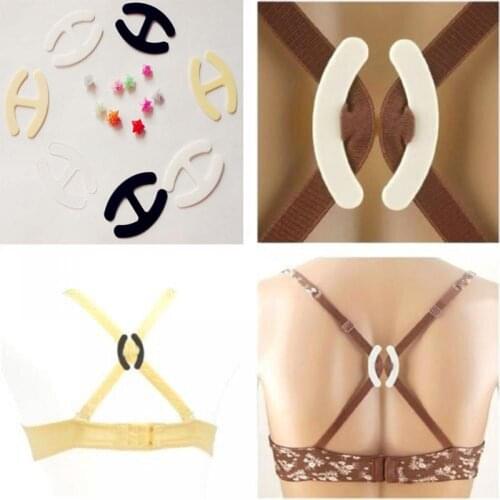 10Pcs/lot Webbing Party Bra Buckles Shadow-Shaped Underwear Fasteners Bra Clips Strap Holders Random Color