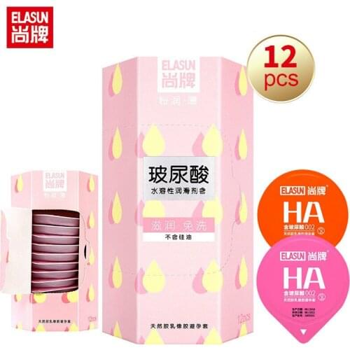 Elasun Condoms 12pcs Unique Products Intimate Goods Easy Open Design Condom For Sex Water Soluble Lubricant Penis Toys For MenHy