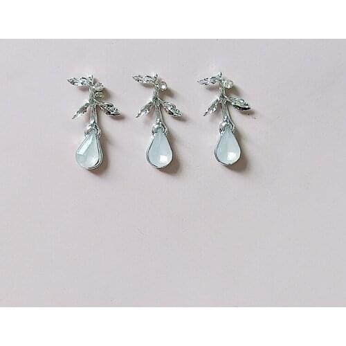 10 PCS 13*24mm Metal Branches Leaves Alloy Accessories DIY Bride Hair Earrings Accessories Clothing Accessories