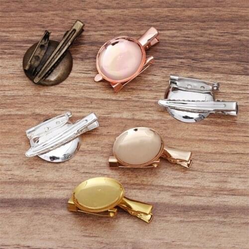 10pcs 25mm Hair Jewelry Settings Cabochon Base for DIY Brooch Hairclip Hairpins Barrettes Retro Head Wear Accessories