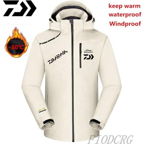 2020 Daiwa Jacket Man Plus Velvet Warm Thick Fishing Clothing Windproof Fishing Jacket Winter Outdoor and Sports Fishing Clothes