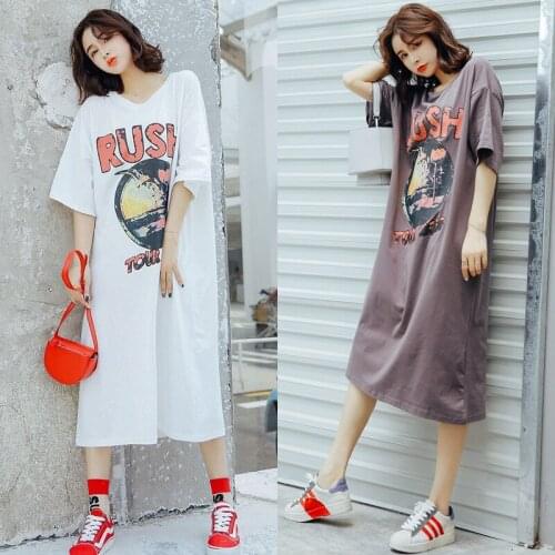 2020 Summer Loose Maternity Short Sleeve T-Shirt Beach Dresses for Pregnancy Pregnant Women O-Neck Vestidos Clothing Plus Size