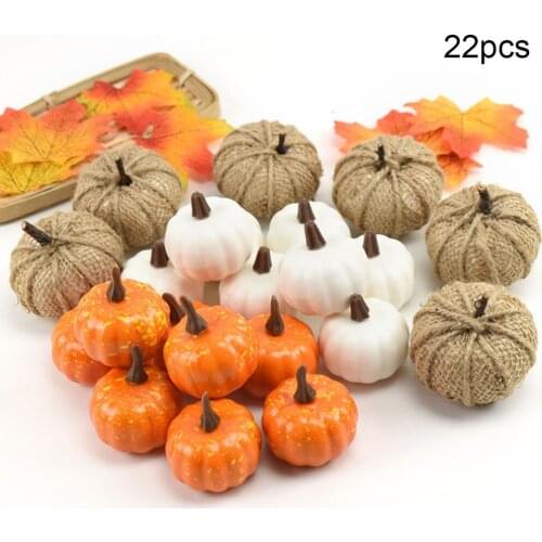 22pcs Simulated Foam Pumpkins Realistic Pumpkins Teaching Props For Halloween Autumn Harvest Home Kitchen Garden Hotel Scene