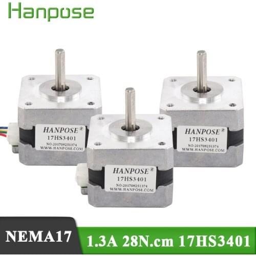 3PCS/lot 17HS3401 4-lead Nema 17 Stepper Motor 42 motor 42BYGH 1.3A for CNC milling machine and 3D printer