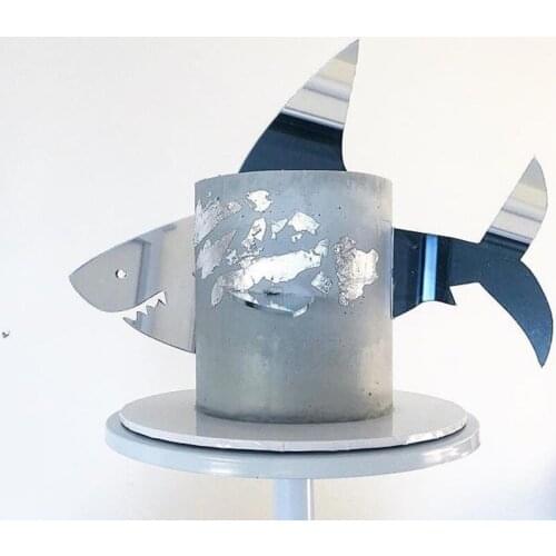 3pcs/bag Acrylic Shark Happy Birthday Cake Topper Cartoon Baby Shower Kids Boy Birthday Party Supplies Shark Cake Toppers