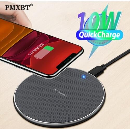 PMXBT 10W Wireless Charger For Huawei P30 Pro Samsung S10 S20 Fast Wireless Charging Pad For iPhone 11 Pro XS MAX XR X 8 SE 2020